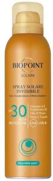 Biopoint Solaire Spray Solare Invisibile SPF50 Alta Protezione, con Acceleratore di Abbronzatura, 150 ml