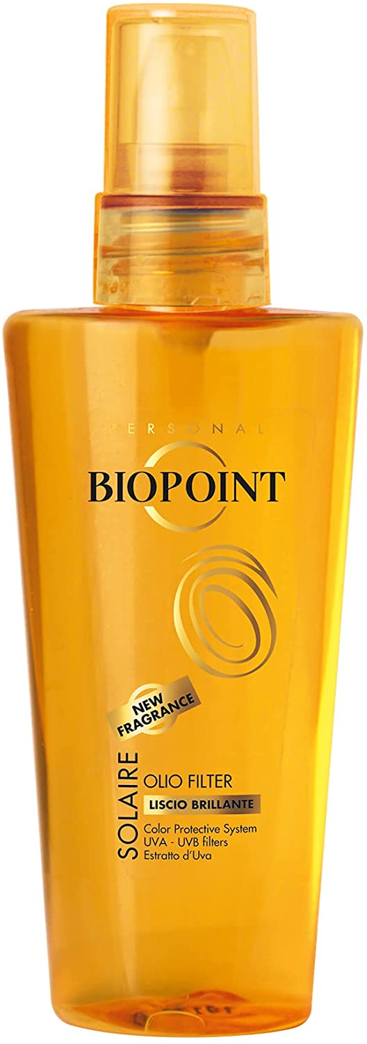Biopoint Olio Solare Per Capelli Effetto Glossato 100 ml - Nutre e Rivitalizza i Capelli, Donando un Effetto Liscio, Ordinato e Brillante